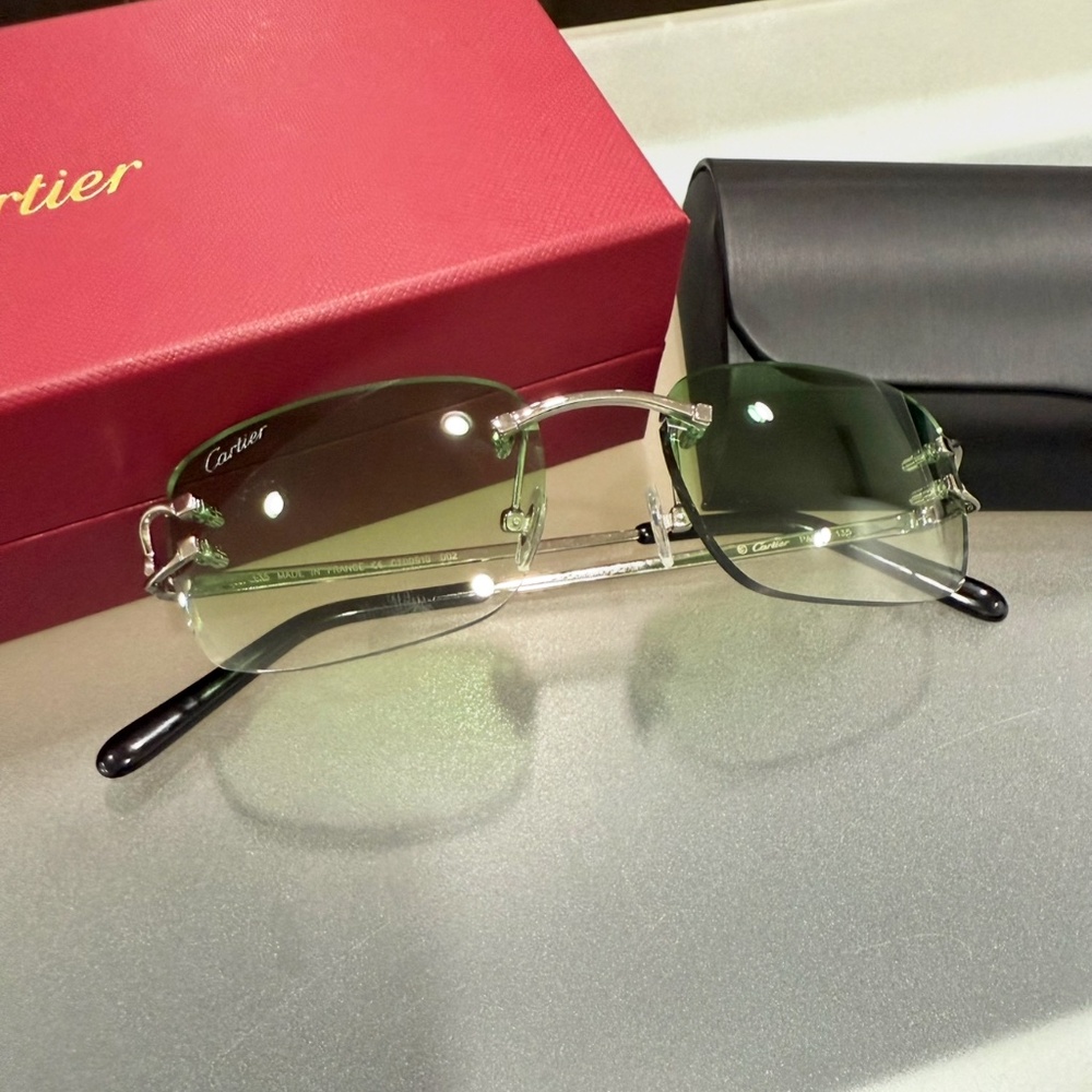Men’s cartier sunglasses timtes rimless frame